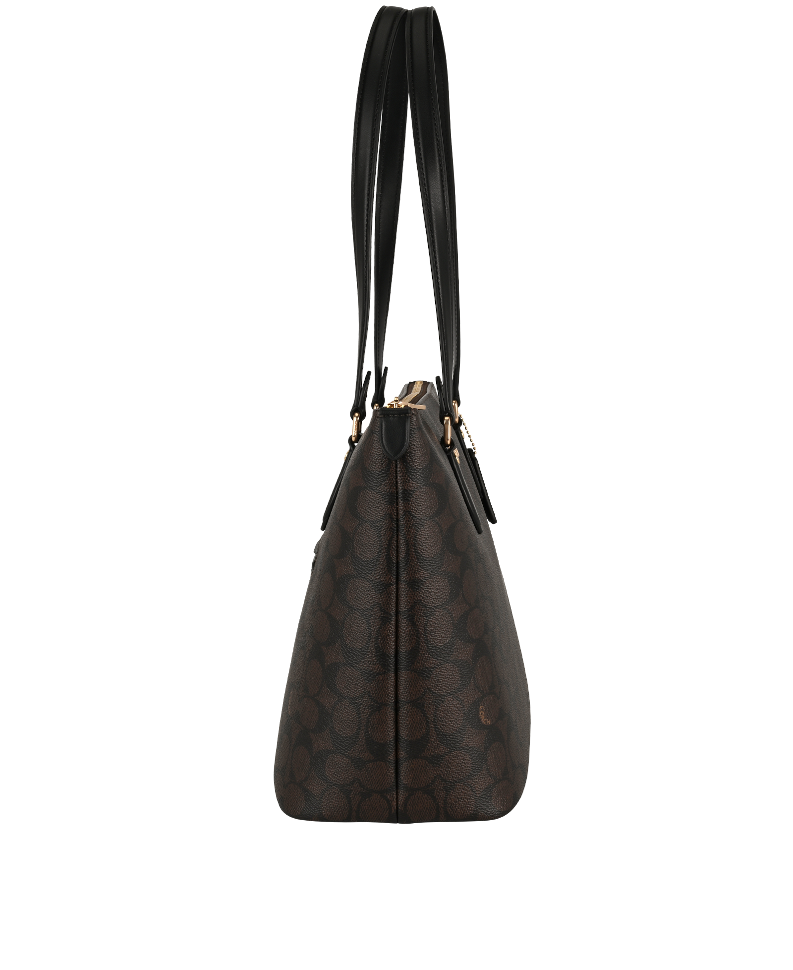 Gallery Tote, &pound;140, Handbags, Brown, Canvas/Leather, Side view